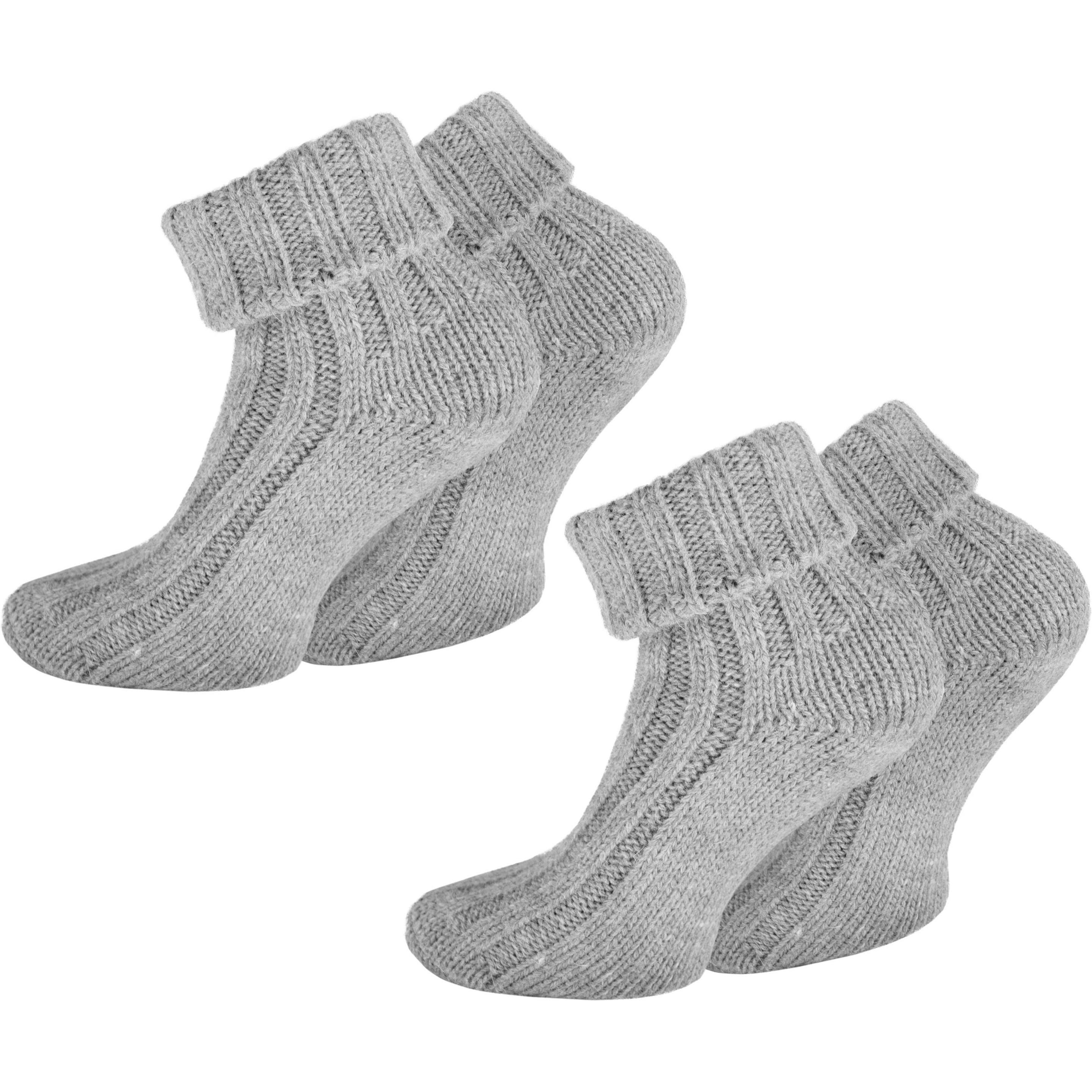 Normani, Herren, Socken, 2 Paar Alpaka-Socken mit Umschlag, Grau, (2er Pack, 43 - 46)