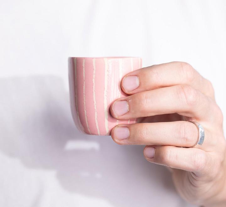 Actual product image Atelier Agave Espresso Cup Striped Rosa (80 ml)