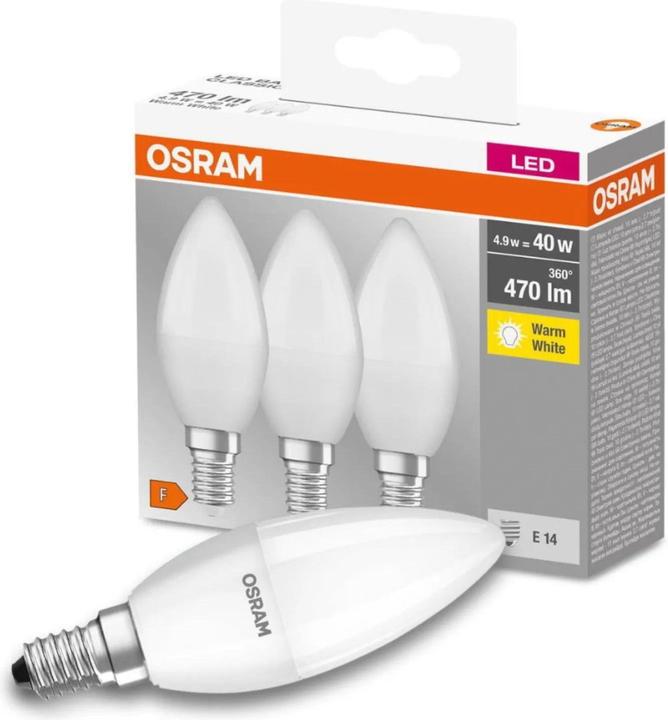 Actual product image Osram LED Base (E14, 5.70 W, 470 lm, 3 x, F)