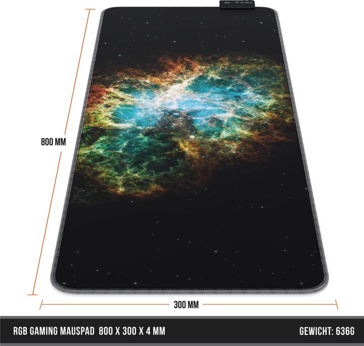 Immagine prodotto Titanwolf Tappetino per mouse da gioco, tappetino per mouse RGB XL, 800 x 300 mm, migliora precisione e (XL)