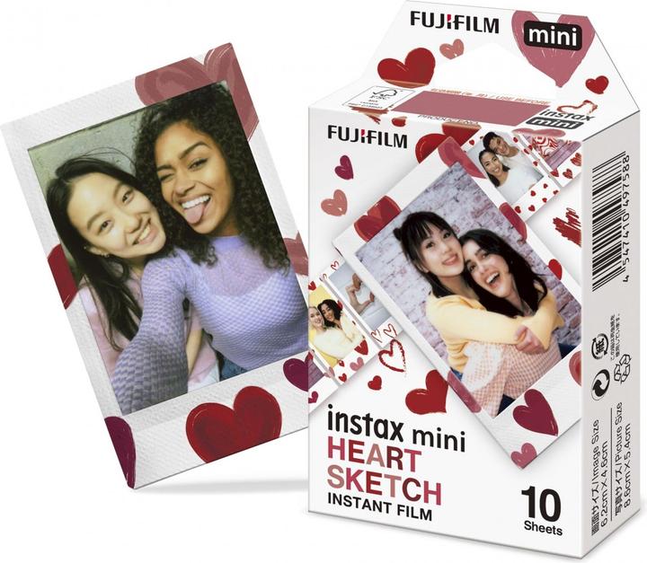 Actual product image Fujifilm Instax Mini Film Heart Sketch