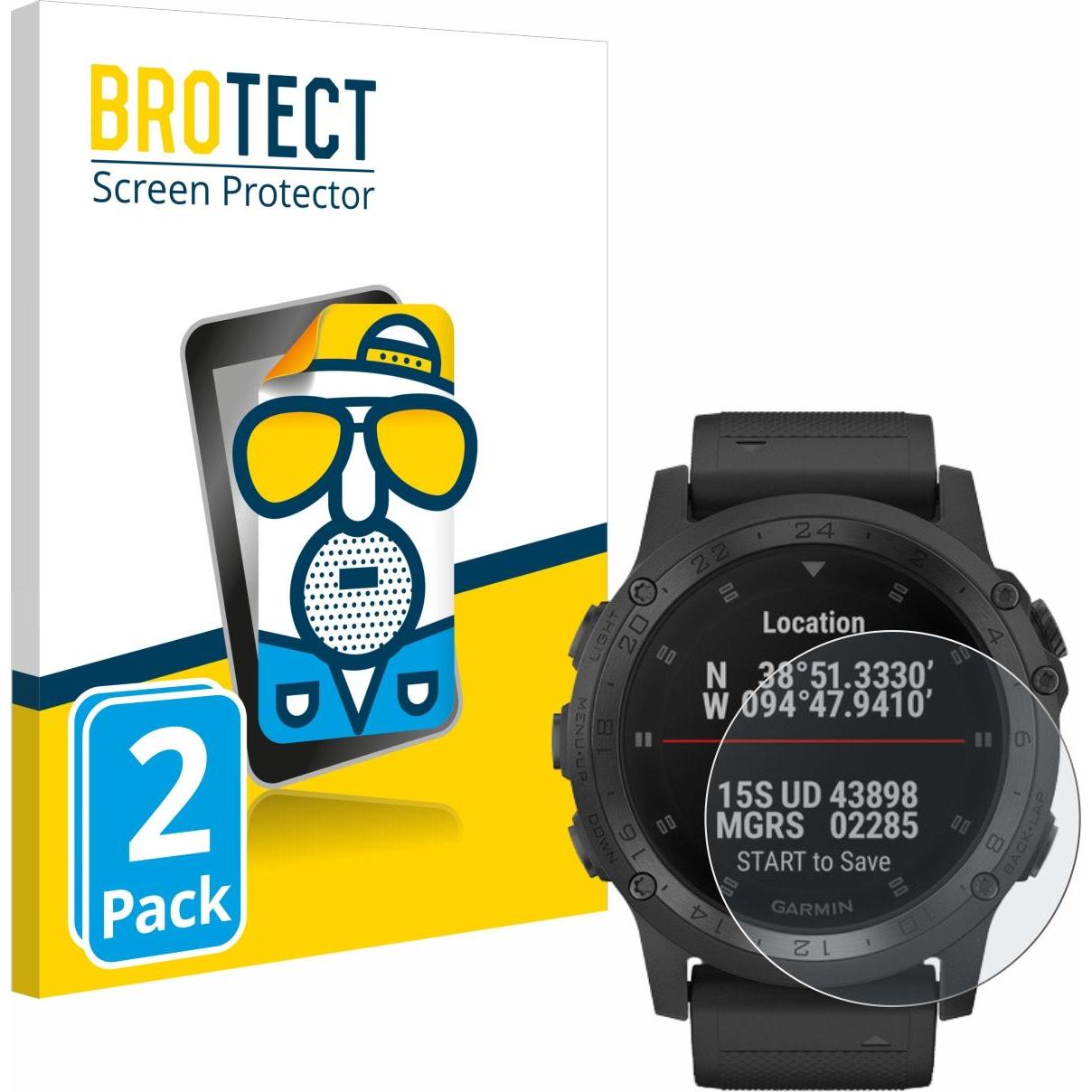 BROTECT Entspiegelungs-Schutzfolie Displayschutz Matt, Smartwatch Schutzfolie, Grau