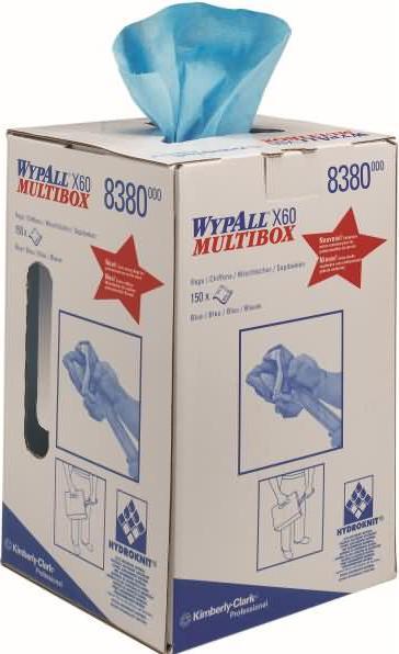Actual product image Wypall Wipe X-60, made of hydroknit material, 150 wipes, 1-ply (1 pcs.)