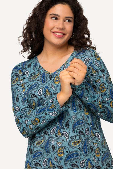 Actual product image Ulla Popken Shade of Blue Paisley Print Tee (42, 44)
