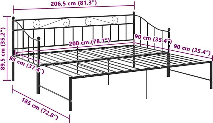 Image du produit vidaXL Schlafsofa-Gestell (90 x 200 cm)