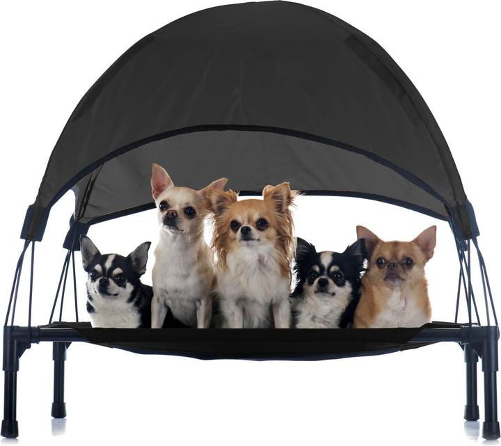 Actual product image Wiltec Portable Outdoor Relax Pet Bed Canopy Dog Bed S Black (Dog)