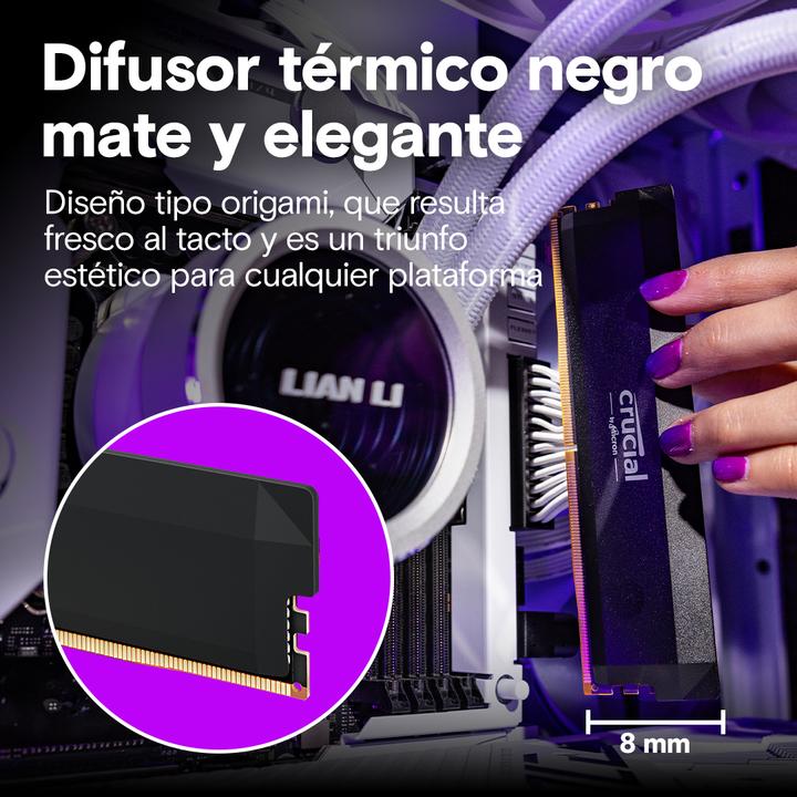 Image du produit Crucial Pro DDR5-6400 Kit 32GB 2x16GB UDIMM CL38 B Overclocking (6400 MHz, RAM DDR5, DIMM)