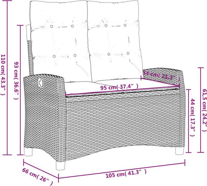 Produktbild vidaXL verstellbare Gartenbank