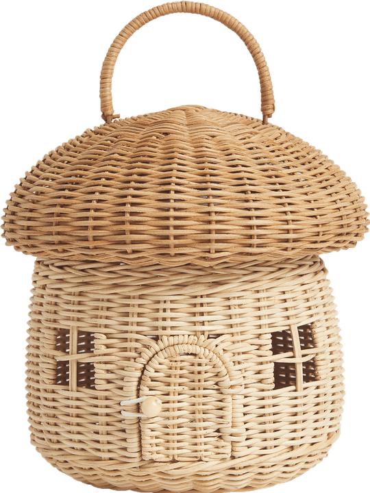 Actual product image Olli Ella Preorder: rattan basket mushroom (22 x 22 x 13 cm)