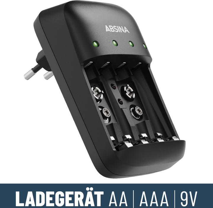 Image du produit Absina Chargeur X4 (9V Block, AA, AAA, Chargeurs sans batterie)