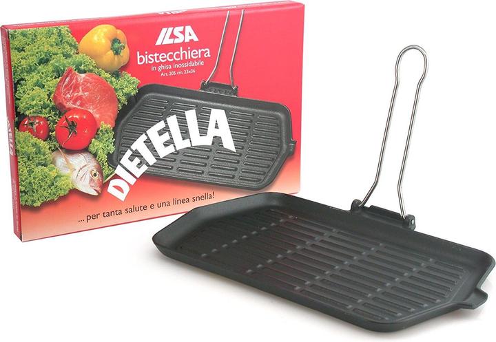 Actual product image Ilsa Dietella Rectangular Grill Pan (Grill pan, Aluminium, Cast iron)