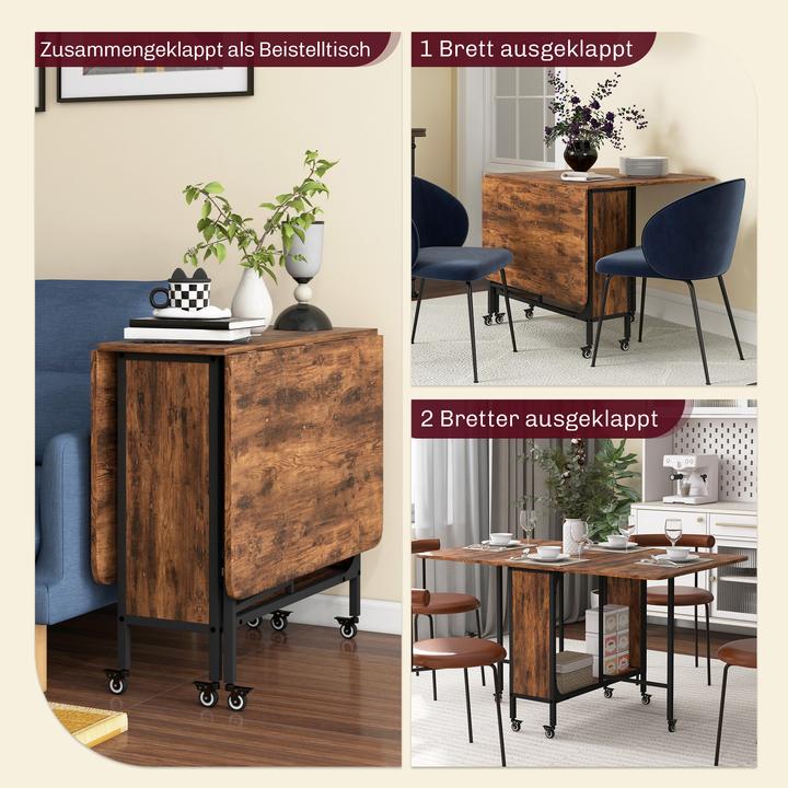 Immagine prodotto Homcom Esstisch Spanplatte, Metall Rustikal-Braun (130 x 80 x 74 cm)