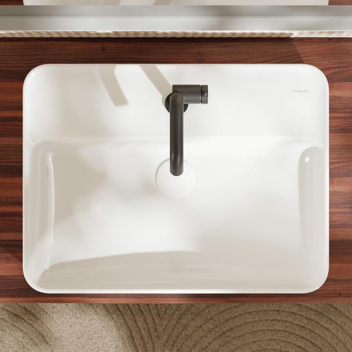 Produktbild hansgrohe Xuniva Q Aufsatzwaschtisch, mit Überlauf, 1 Hahnloch, 600x450mm, weiss (450 mm, 600 mm)