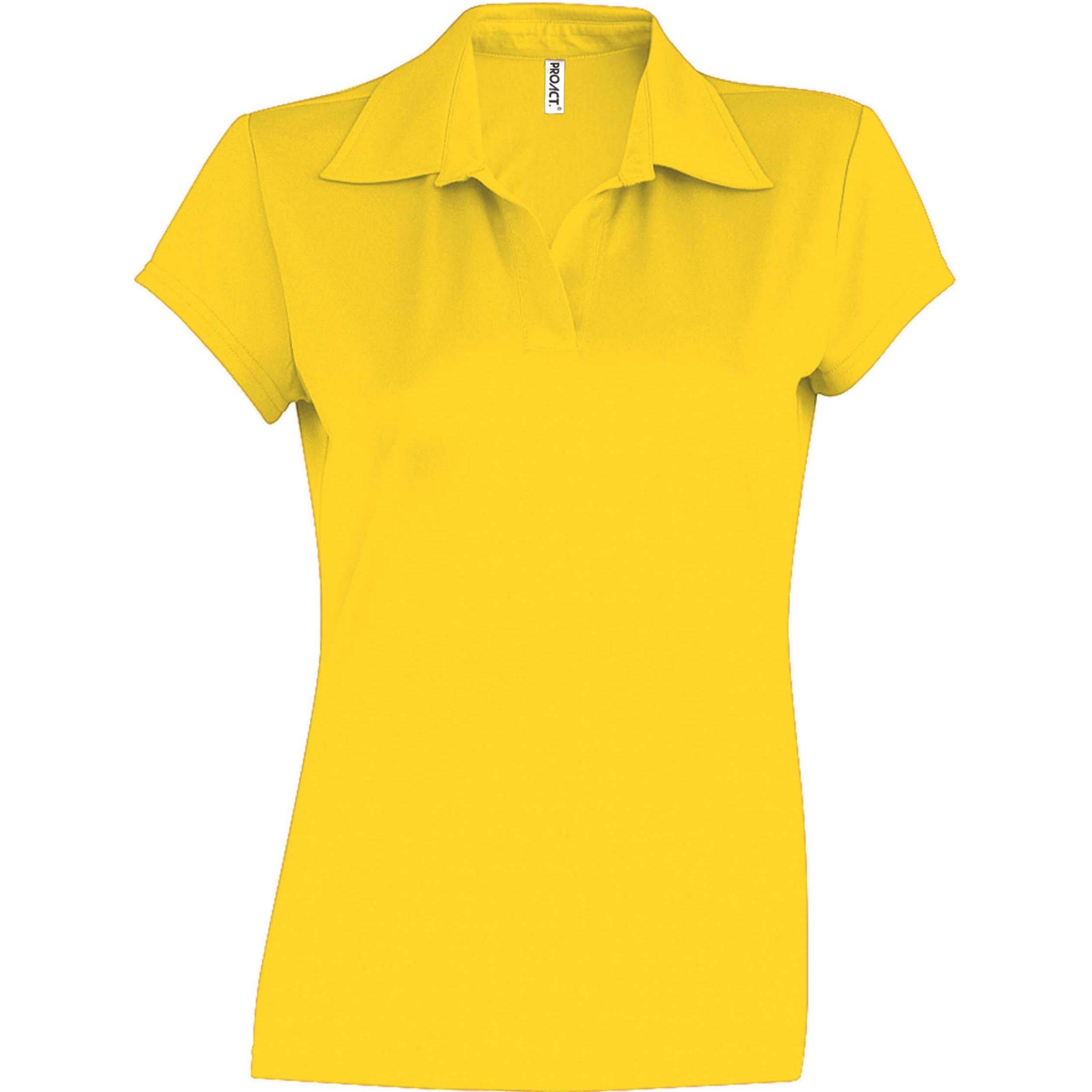 Proact, Damen, Sportshirt, Damen Poloshirt mit kurzen Ärmeln Sport (L), Gelb, L