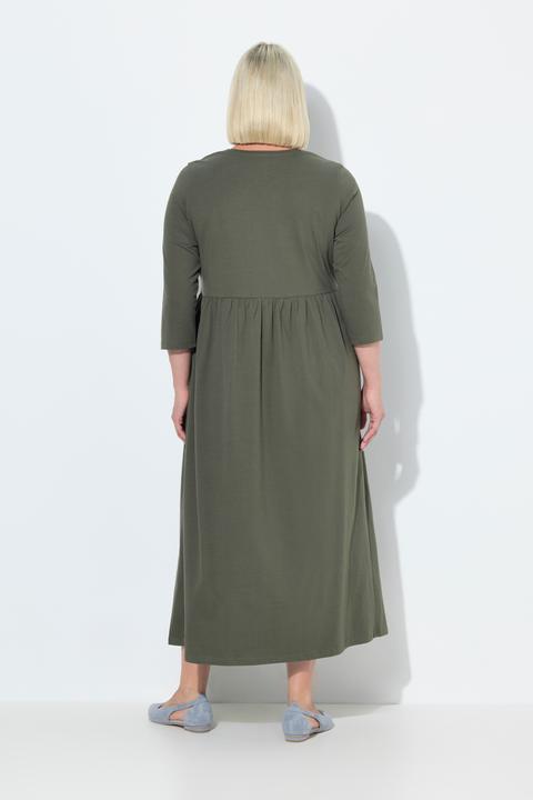 Produktbild Ulla Popken Jerseykleid, Empirenaht, V-Ausschnitt, 3/4-Arm, Taschen (62)