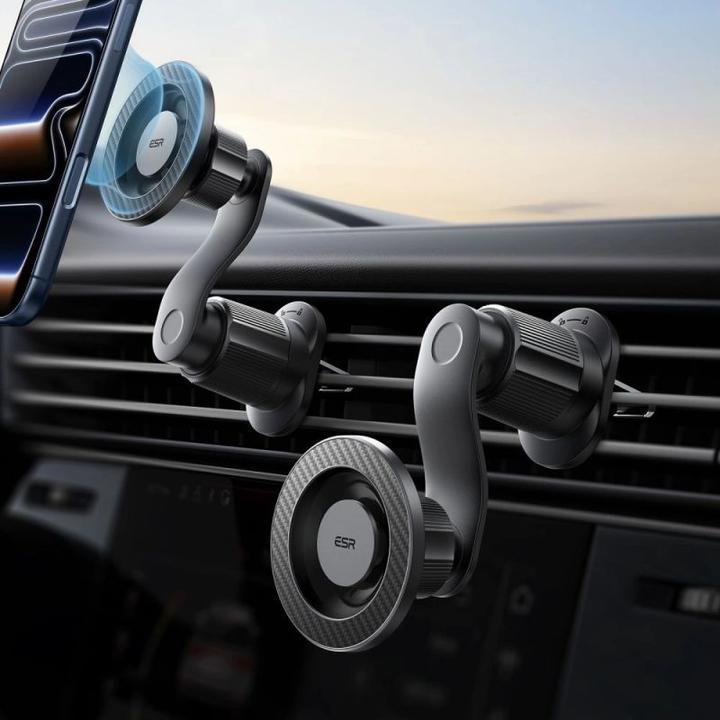 Actual product image ESR OmniLock Magnetic Car Mount (Air Vent), Black Carbon Fiber