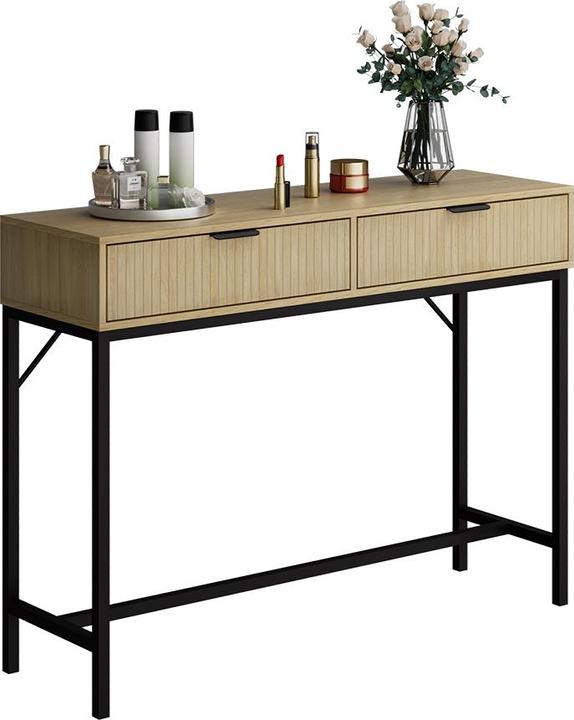 Produktbild Vicco Schminktisch Lennox, Eiche/Schwarz, 100 x 75 cm mit 2 Schubladen (100 x 75 x 30 cm)