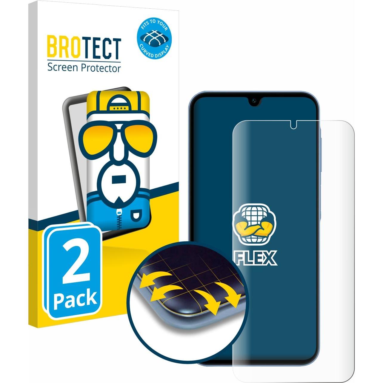 BROTECT Fullscreen Schutzfolie Displayschutz Folie Klar Transparent (2 Stück, Samsung Galaxy A15 5G), Smartphone Schutzf...