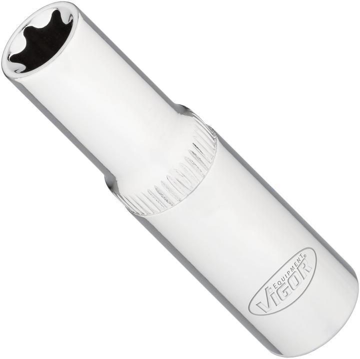 Actual product image Vigor T socket ∙ long ∙ V7014-12 ∙ 3/8 inch (10 mm) square, hollow ∙ E profile ∙ Size E12 (12 mm)