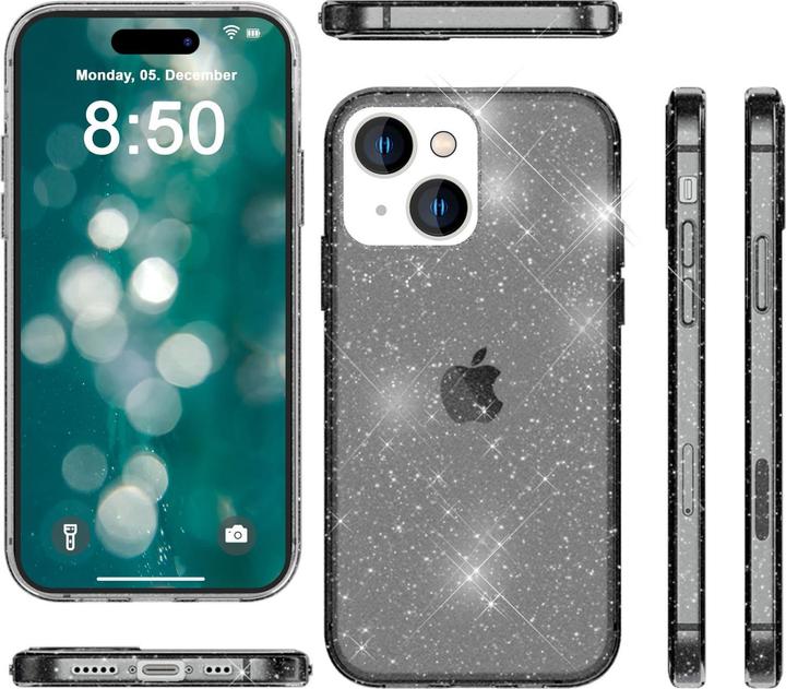 Actual product image Nalia Clear glitter silicone cover (Apple iPhone 15)