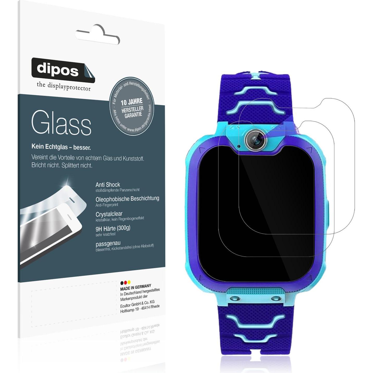 Dipos Anti-Shock Displayschutz 9H, Smartwatch Schutzfolie, Transparent