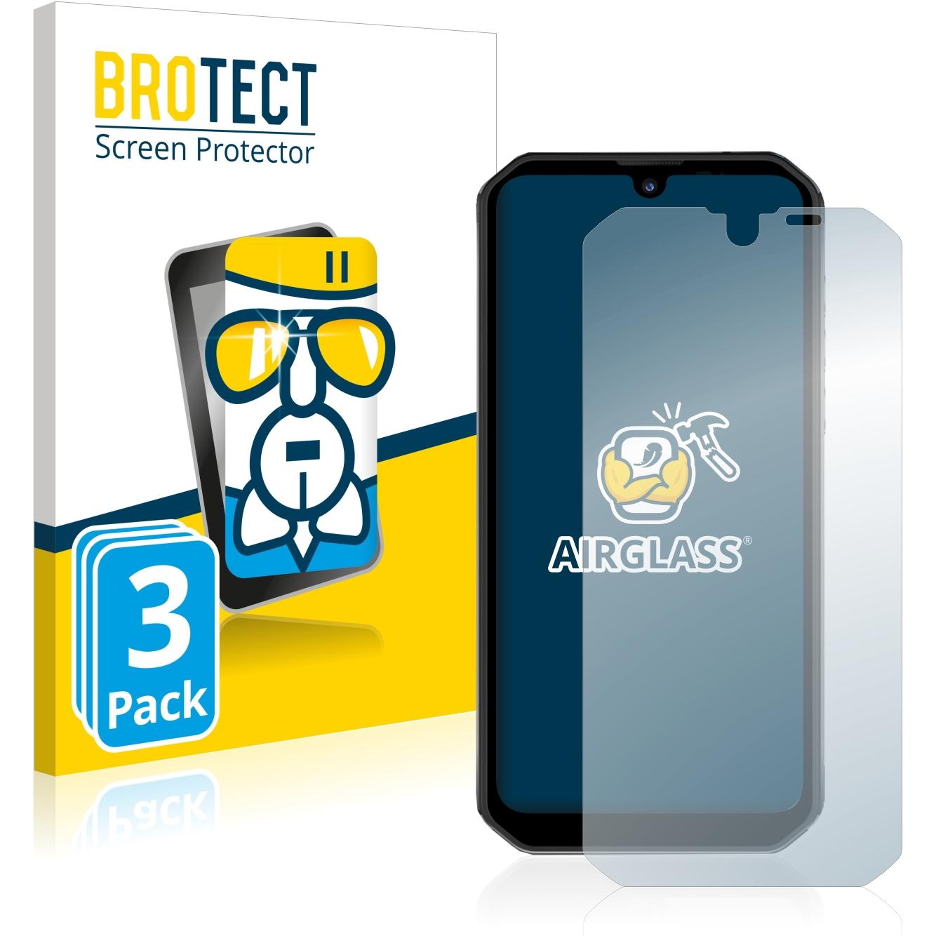 BROTECT AirGlass Panzerglasfolie (3 Stück, Blackview BV9900), Smartphone Schutzfolie, Transparent