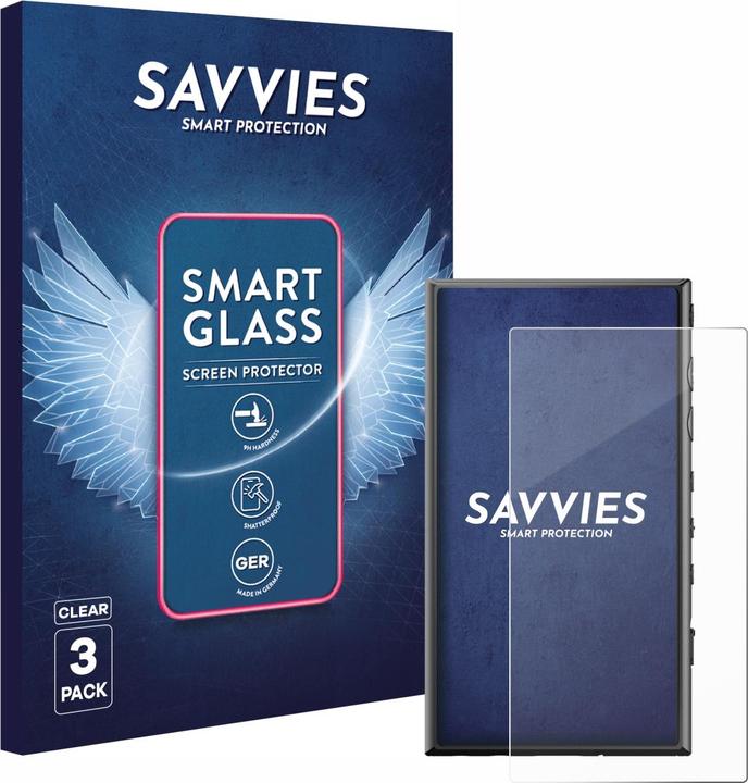 Savvies 3x Smart Glass – Hybrid Glass Protection écran verre 9H pour Sony Walkman NW-A306