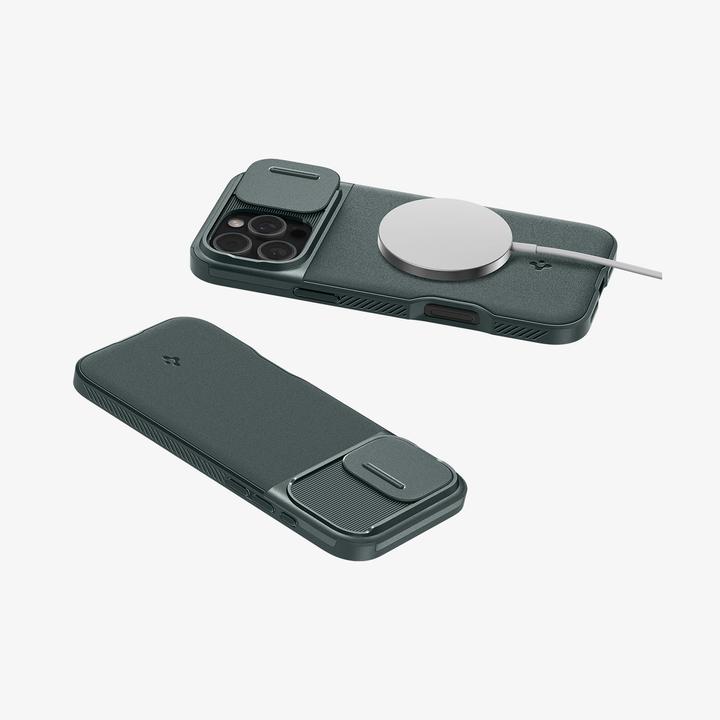 Produktbild Spigen Optik Armor Mag Magsafe Hülle für iPhone 16 Pro Max 6,9" abgrundtief grün (Apple iPhone 16 Pro Max)