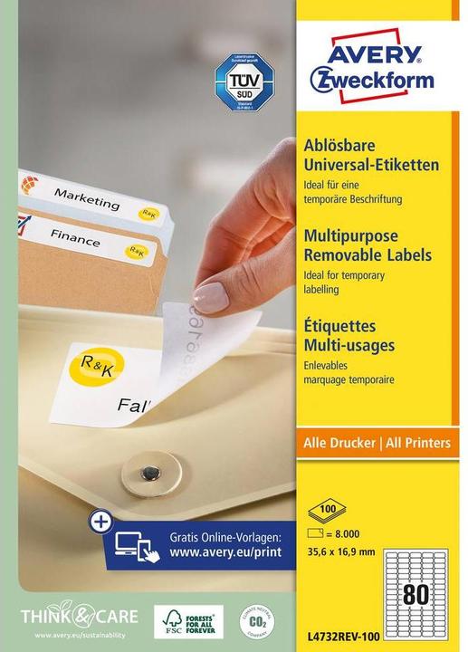 Actual product image Avery Universal