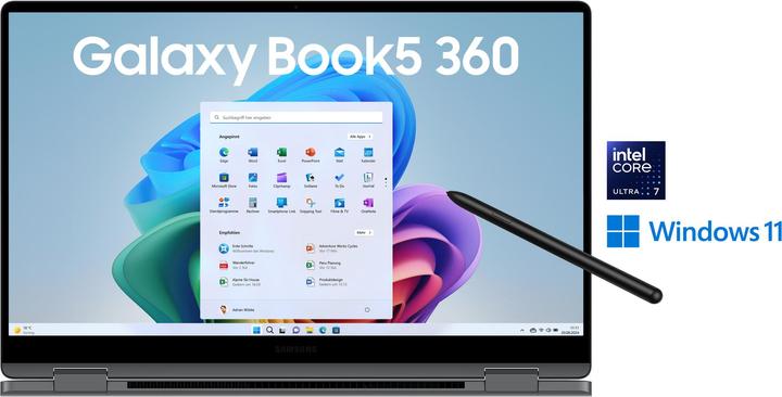 Actual product image Samsung NP750Q Book5 360 15.6" Core7 16 GB+ 512 Gray - 512 GB - 16 GB (15.60", 16 GB, 512 GB, DE)