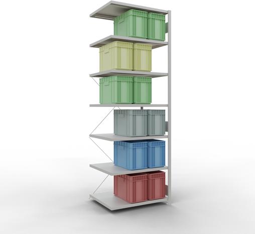 Produktbild Schulte Lagertechnik Stecksystem Anbauregal MULTIplus250 mit Kreuzstrebe