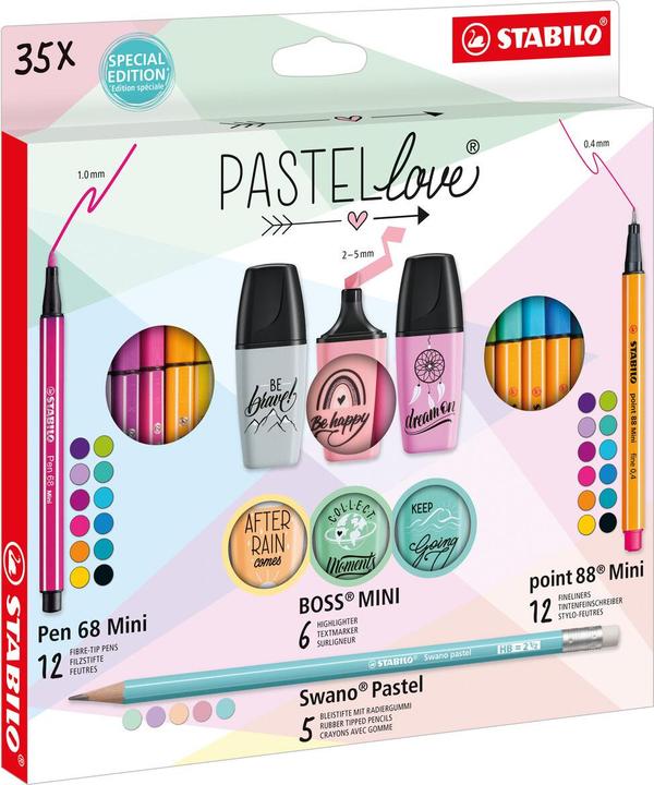 Produktbild STABILO Mini World Pastellove (35x)