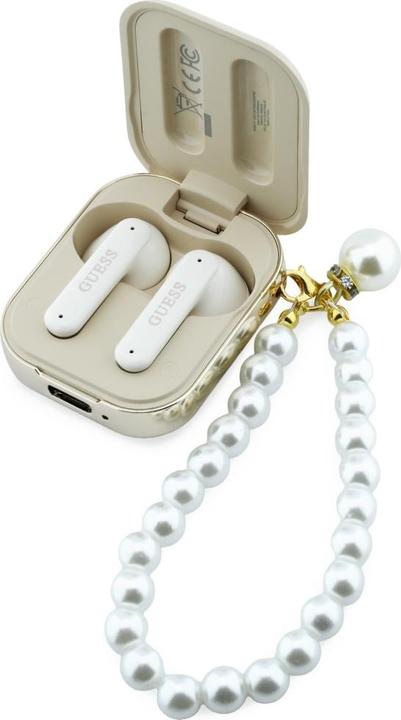 Productafbeelding Guess Earphones TWS Pearl Strap beige (5 h, Draadloze)