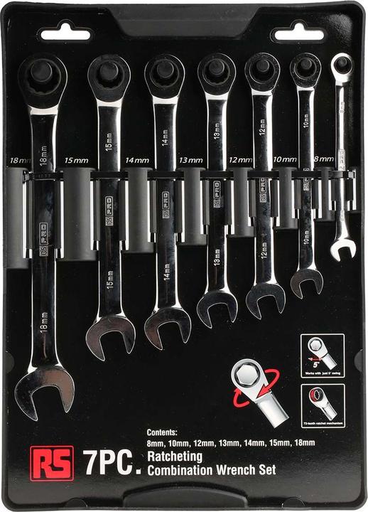 Produktbild RS PRO Ratschen-Steckschlüsselsatz, 7-teilig (18 mm)