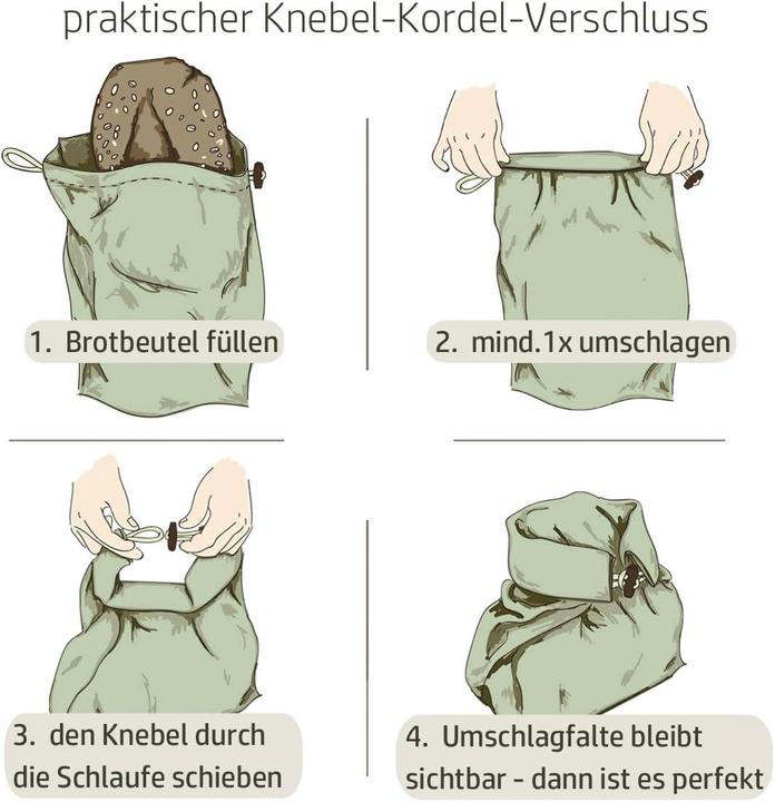 Produktbild Kumanu Bio-Bienenwachstuch-Brotbeutel mit Standboden