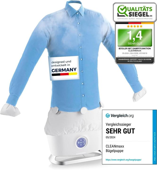 Image du produit CleanMaxx Repasseuse à chemises avec fonction vapeur (1800 W)