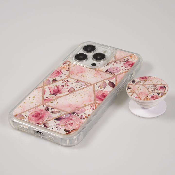 Image du produit PhoneLook Coque Silicone Gel stripes géométriques avec support de doigt à 3 positions s (Apple iPhone 13 Pro)