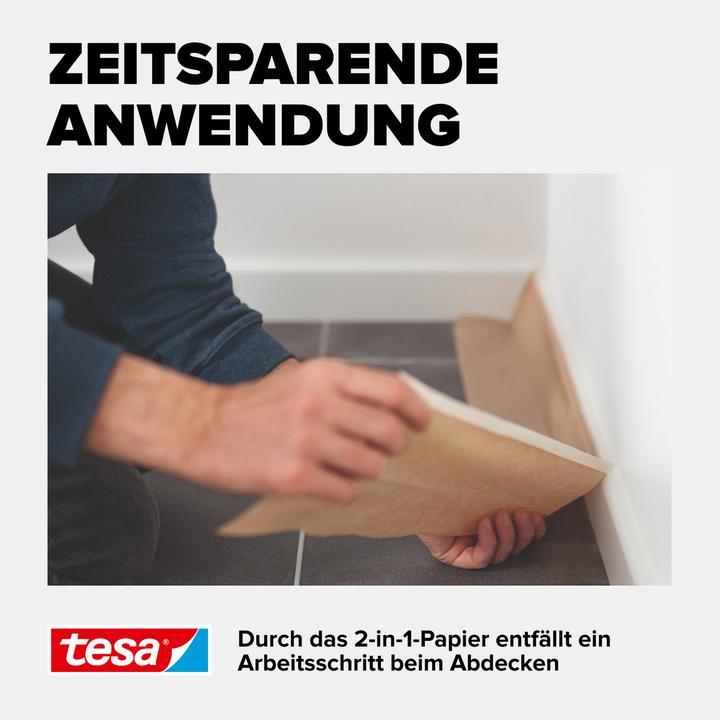 Produktbild tesa EASY COVER Malerfolie UNIVERSAL, aus Papier, Refill Nachfüllrolle