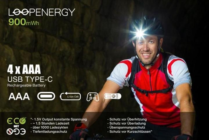 Actual product image Verico Li-Ion USB-C Micro AAA Battery 1.5V 900mWh 600mAh chargeable via USB (4 pcs., AAA, 600 mAh)