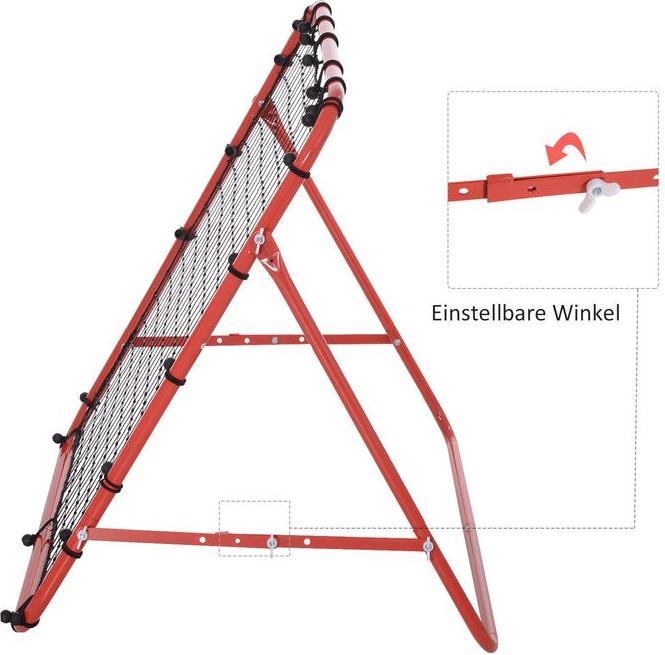 Actual product image Swisshandel24 Rebounder Football Rebound wall Goal Net for football Adjustable angle Red+Black 96 x 80 x 96