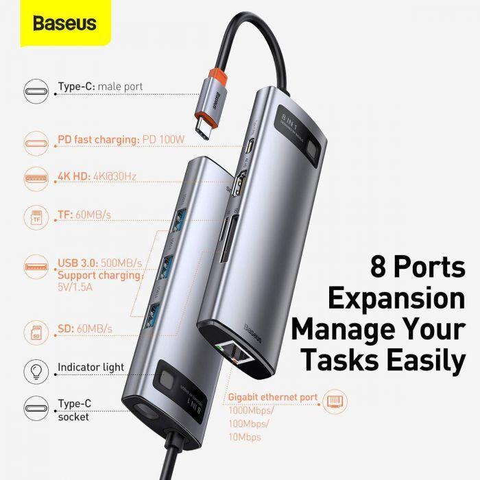 Produktbild Baseus Metal Gelam Series (USB-C, 8 Ports)