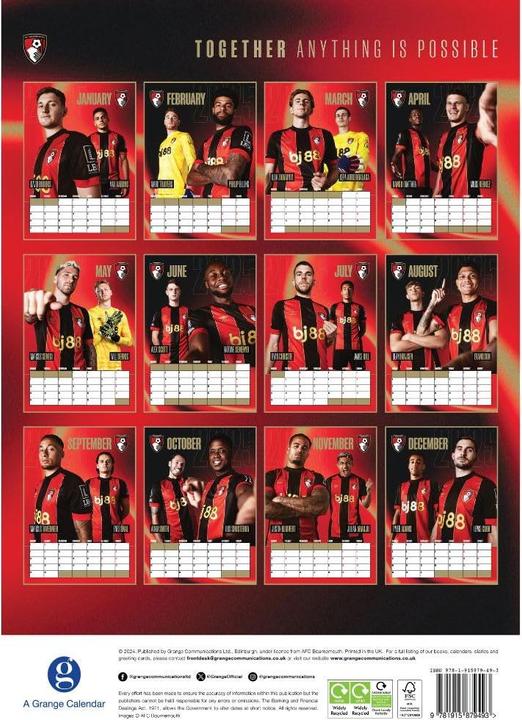 Immagine prodotto AFC Bournemouth Calendario da Parete (A3)