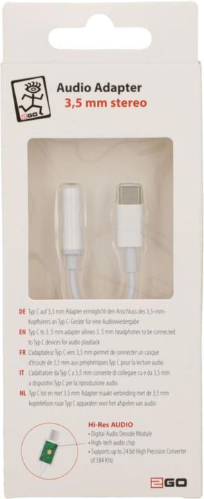 Produktbild 2GO Type-C a. Kopfhöreranschluss f. alle Type-C Geräte (0.10 m, USB)