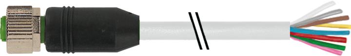 Image du produit Murr Elektronik Connecteur femelle M12 avec extrémité de câble libre PUR-OB 8 x 0.25. 5 m