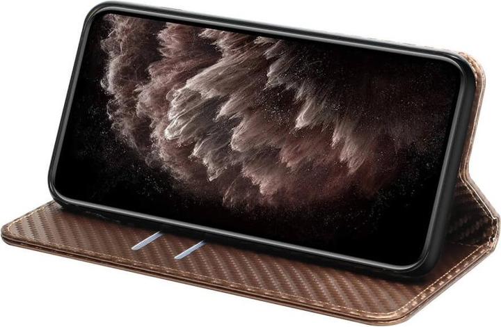 Actual product image Cover-Discount Xiaomi Poco X5 - Carbon Look Flip Case Cover brown (Xiaomi Poco X5)