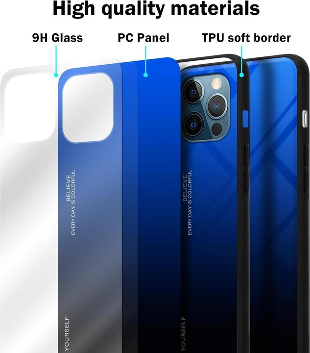 Productafbeelding Cadorabo TPU 2 Kleuren Glazen Hoesje (Apple iPhone 13 mini)
