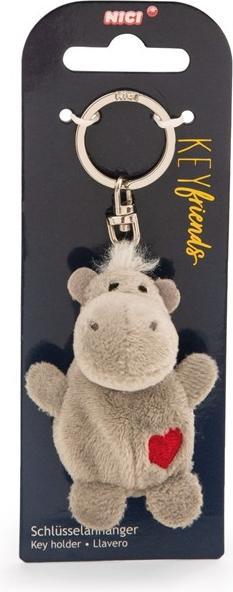 Produktbild Magni NICI Schlüsselanhänger Nilpferd mit Herz grau 5cm