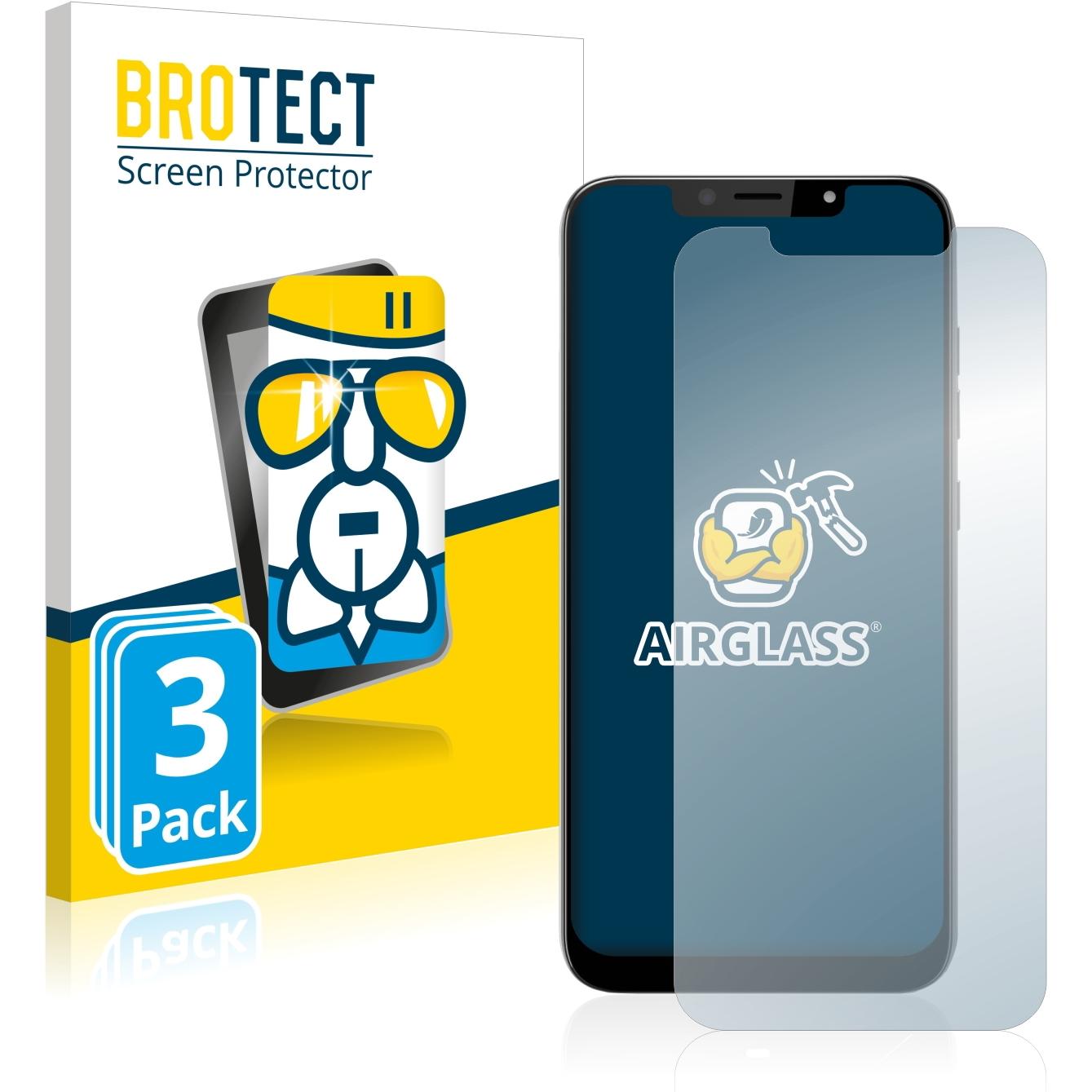BROTECT AirGlass Panzerglasfolie (3 Stück, Gigaset GS195), Smartphone Schutzfolie, Transparent
