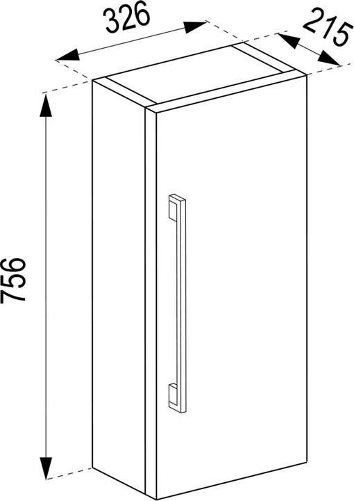 Actual product image VCM Wooden Bathroom Furniture Midi Cabinet Badinos Revolving Door (33 x 22 x 75 cm)