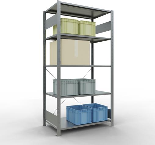 Actual product image Schulte Lagertechnik MULTIplus85 boltless basic shelving system with cross brace